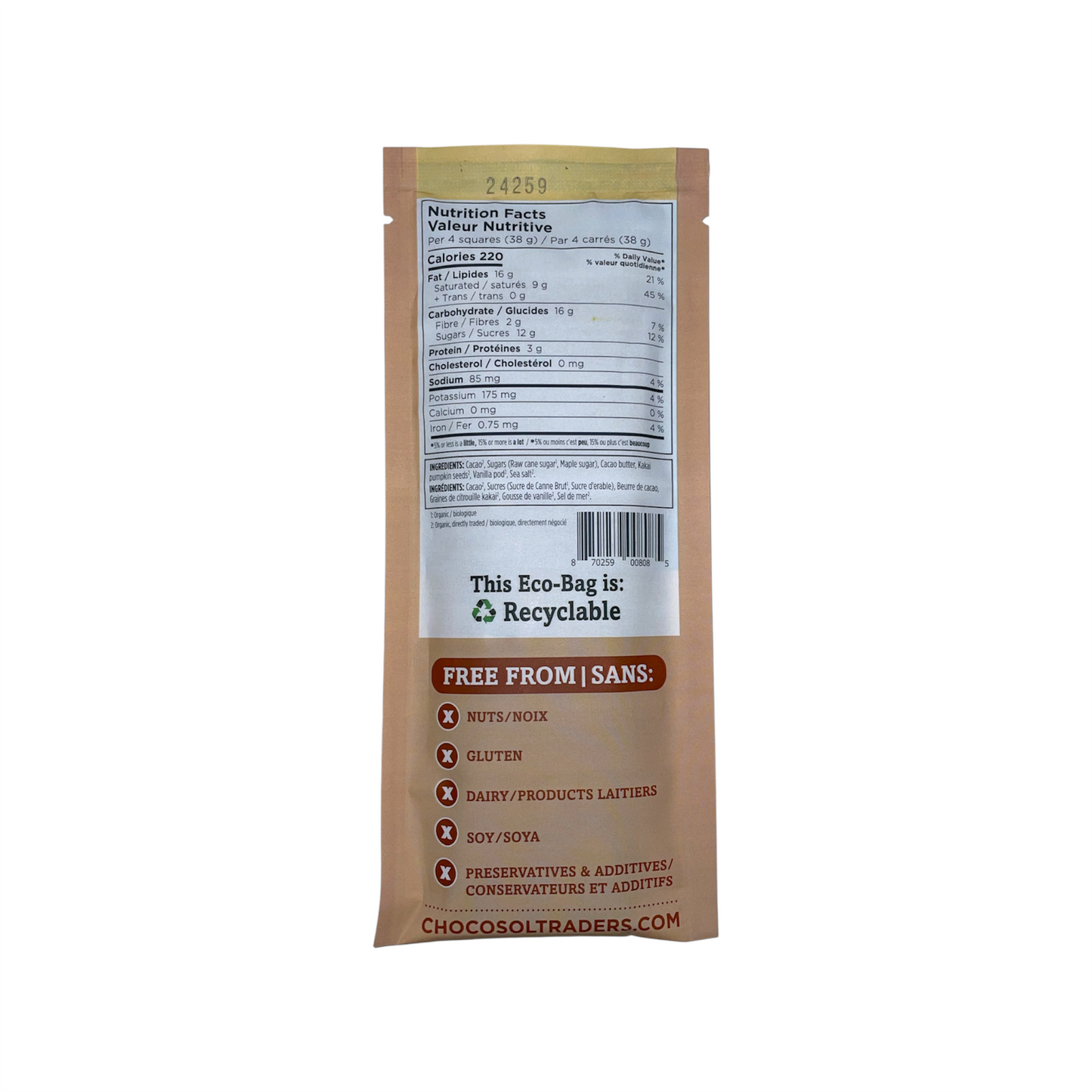 Chocosol Kakai + Cacao 75g