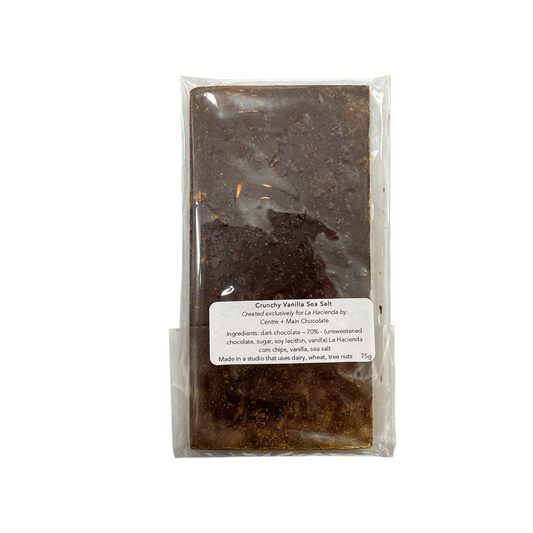 Crunchy Vanilla Sea Salt Chocolate 70% Cacao La Hacienda 75g