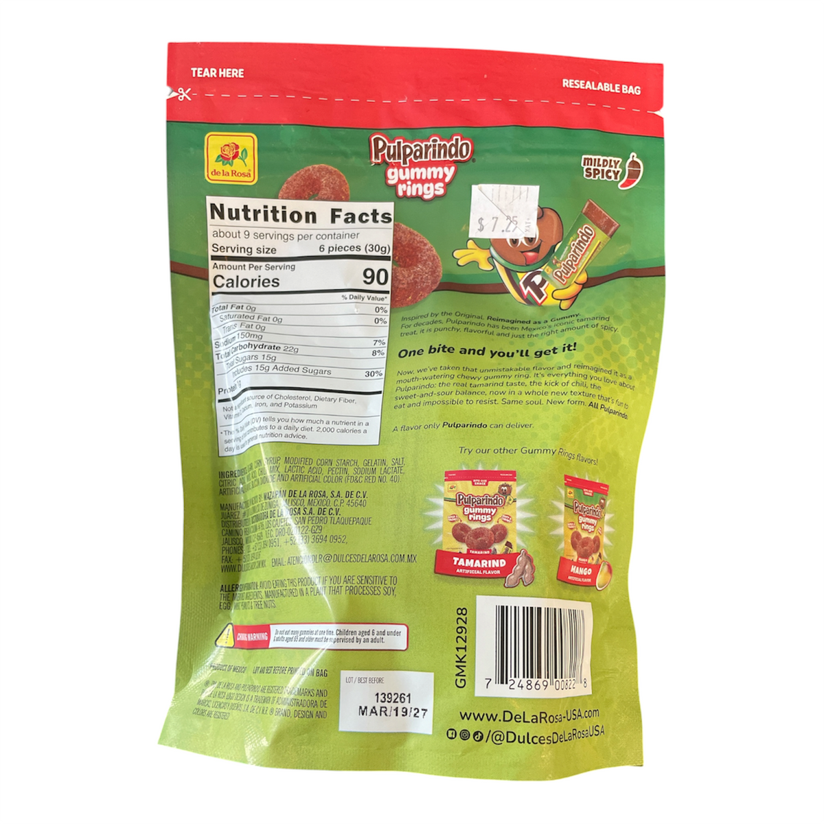 Pulparindo Watermelon gummy rings