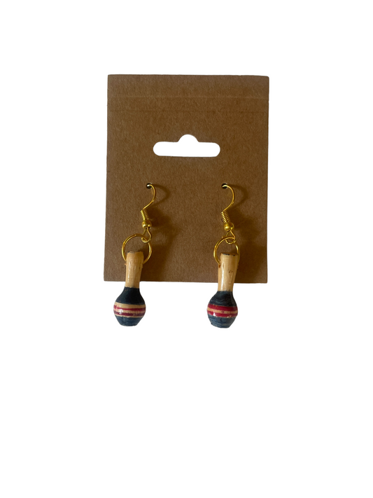 Maraca Wooden Earrings